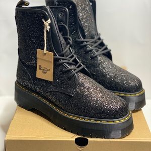 Dr Martens Jadon Boot Black Glitter Boot Sz 13